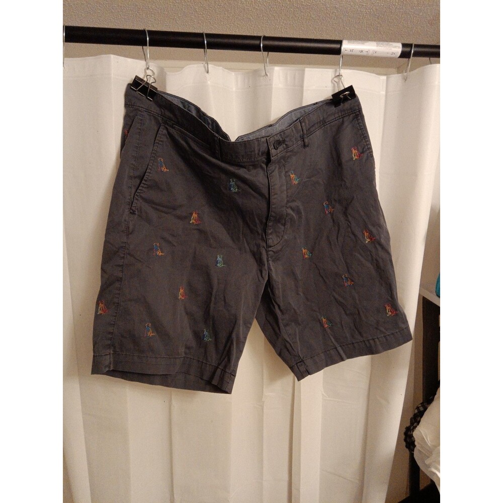Cremieux Men’s Shorts Gray W/ Embroidered Dogs Size 40
